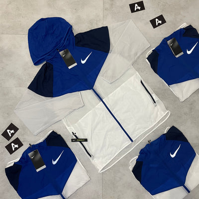 LIGHTWEIGHT CONTRAST WINDRUNNER - WHITE / ROYAL BLUE