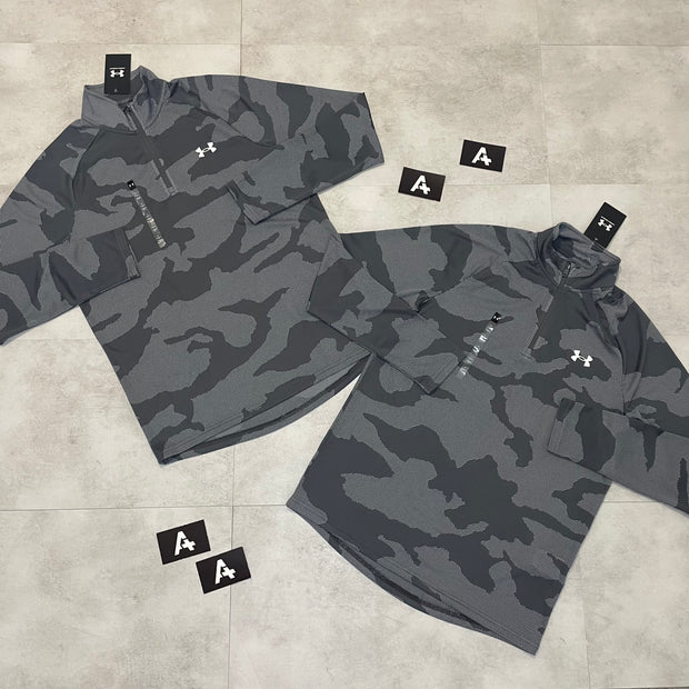 UA CAMO HALF ZIP - PITCH GREY